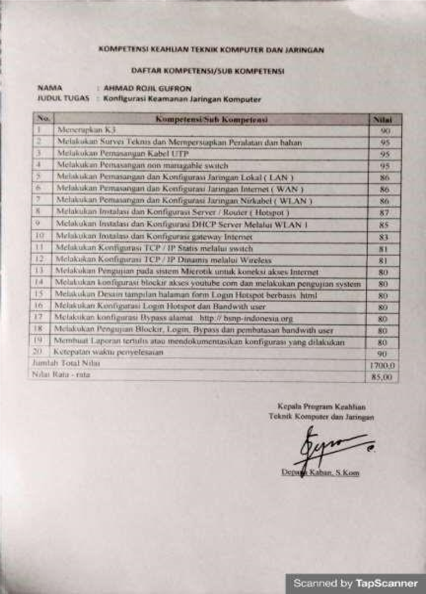 Sertifikat PKL Universitas Bhayangkara Jakarta Raya